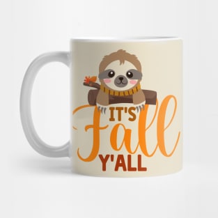 Its Fall Yall with a Cute Sloth Mug